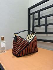 Loewe Small Puzzle Bag Raffia Calfskin 24x10.5x16.5cm - 2