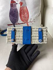 Hermes Kelly Picnic Mini Bag Blue Silver 19cm - 4