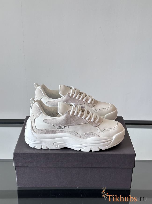 Valentino Gumboy Calfskin Sneaker White  - 1