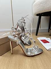 Christian Louboutin 100mm Rosalie Jewel Sandals Silver - 2