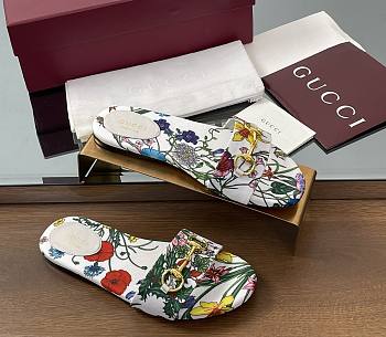 Gucci Slide Horsebit White Multicolor Slides 