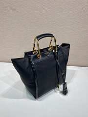 Prada Re-Nylon Leather Tote Bag Black 23x28.5x15cm - 6