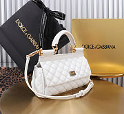 Dolce & Gabbana Sicily Small Leather White 18x11x6cm - 3