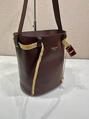 Prada Buckle Leather Bucket Bag Jeweled Belt 26.5x29x18cm - 4