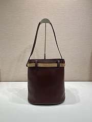 Prada Buckle Leather Bucket Bag Jeweled Belt 26.5x29x18cm - 3