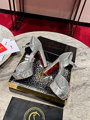 Christian Louboutin Sandaloo 130mm Silver Satin Heel - 3