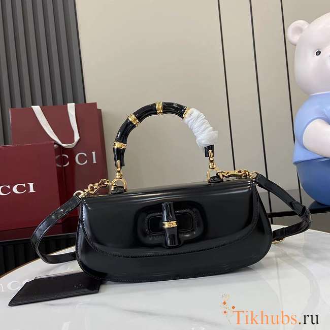 Gucci Bamboo Diva Medium Bag Black 26.6x13x8cm - 1