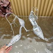 Jimmy Choo Stevie 100 Silver Suede Crystal Pumps - 4