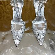 Jimmy Choo Stevie 100 Silver Suede Crystal Pumps - 3