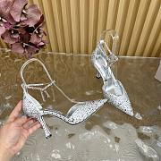 Jimmy Choo Stevie 100 Silver Suede Crystal Pumps - 2