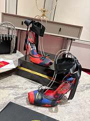 Christian Louboutin Cassia Lace Up 100mm Pumps Roses  - 3