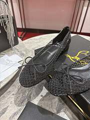 Christian Louboutin Sweetie Jane Mesh Black Patent Ballerinas - 4