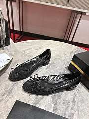 Christian Louboutin Sweetie Jane Mesh Black Patent Ballerinas - 3