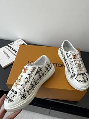 Louis Vuitton LV White Tweed Sneaker - 3