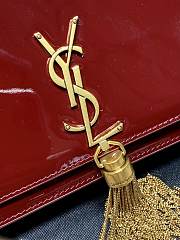 YSL Kate Bag Red Wine Patent 19x12.5x4cm - 5