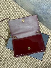 YSL Kate Bag Red Wine Patent 19x12.5x4cm - 2