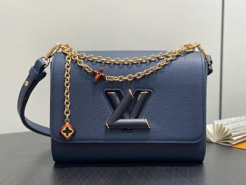 Louis Vuitton LV Twist MM Slim Bag Navy Blue 23x16x8cm