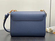 Louis Vuitton LV Twist MM Slim Bag Navy Blue 23x16x8cm - 3