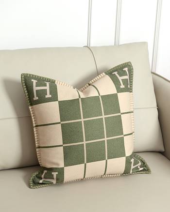 Hermes Avalon Wool Pillow Green