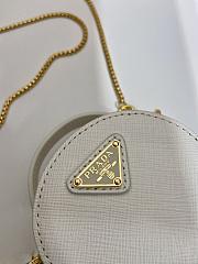 Prada Mini Pouch White Saffiano 8x8x3.5cm - 4