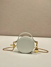 Prada Mini Pouch White Saffiano 8x8x3.5cm - 3