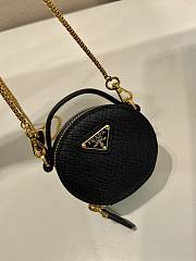 Prada Mini Pouch Black Saffiano 8x8x3.5cm - 3