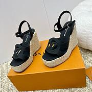 Louis Vuitton LV Isola Wedge Sandal Black 8cm - 3
