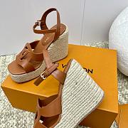 Louis Vuitton LV Isola Wedge Sandal Brown 8cm - 4