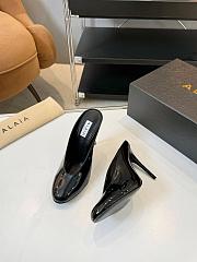 ALAIA Black Patent Leather Mules 10cm - 3