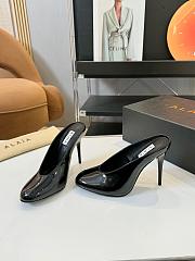 ALAIA Black Patent Leather Mules 10cm - 2