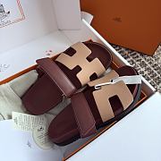 Hermes Chypre Wine Beige Sandal - 5