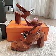 Hermes Ilona 90 Sandal Brown Heel - 3