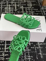 Loewe Petal Anagram Slide Soft Calfskin Green - 4