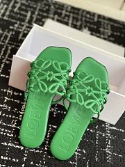 Loewe Petal Anagram Slide Soft Calfskin Green - 3