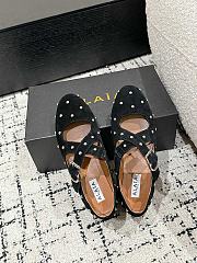 Alaïa Suede Embellished Criss-Cross Ballet Flats - 4