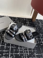 Balenciaga City Mule Flat Black Arena Lambskin - 3