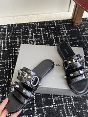Balenciaga City Mule Flat Black Arena Lambskin - 2