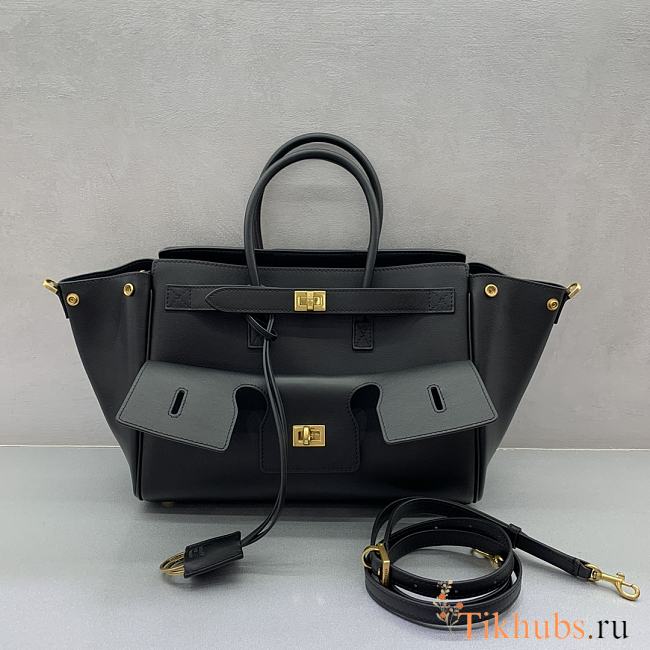 Balenciaga Bel Air Carry All Bag Small Black Gold 30cm - 1