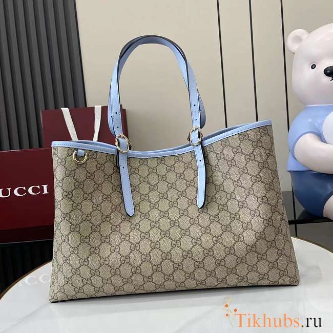 Gucci GG Emblem Medium Tote Bag Light Blue 38x25x15cm - 1