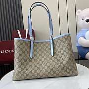 Gucci GG Emblem Medium Tote Bag Light Blue 38x25x15cm - 3