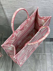 Dior Large Book Tote White Yarrow Pink 42x35x18.5cm - 6