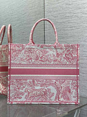 Dior Large Book Tote White Yarrow Pink 42x35x18.5cm - 2