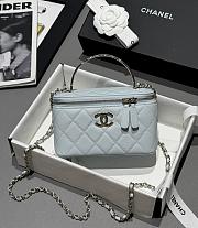 Chanel 25s Coco Crush Vanity Handle Light Blue Caviar 17x9.5x8cm - 1