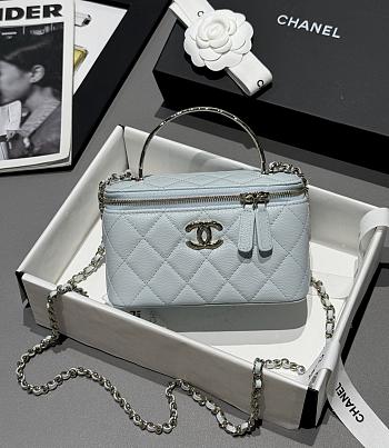 Chanel 25s Coco Crush Vanity Handle Light Blue Caviar 17x9.5x8cm