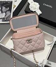 Chanel 25s Coco Crush Vanity Handle Caviar Pink 17x9.5x8cm - 2