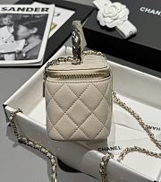 Chanel 25s Coco Crush Vanity Handle Caviar Beige 17x9.5x8cm - 5
