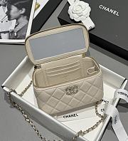 Chanel 25s Coco Crush Vanity Handle Caviar Beige 17x9.5x8cm - 4