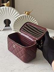 Chanel Handle Vanity Case Red Wine Bag 17x10x8cm - 5