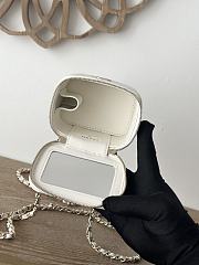 Chanel Mini Top Handle Vanity White Gold Lambskin 11x8.5x7cm - 5