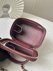 Chanel Mini Top Handle Vanity Red Wine Gold Lambskin 11x8.5x7cm - 2